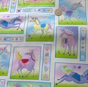 Cute Unicorn Cotton Fabric By The Yard